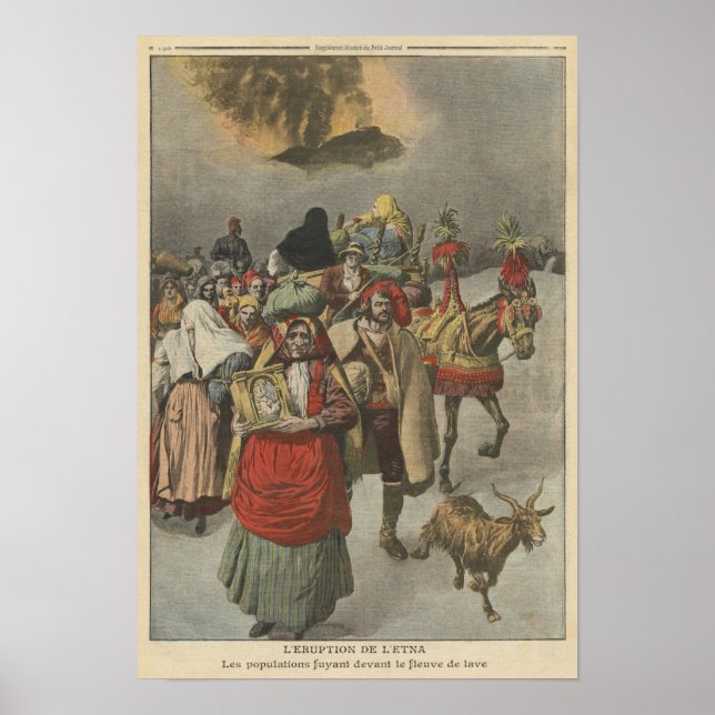 Eruption av berget Etna Poster (Framsidan)