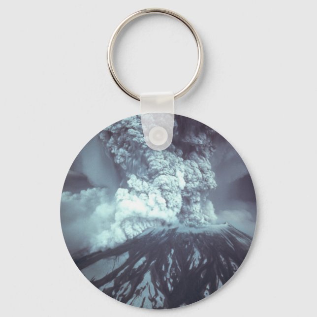 Eruption av berget Saint Helens Stratovolcano 1980 Nyckelring (Framsida)