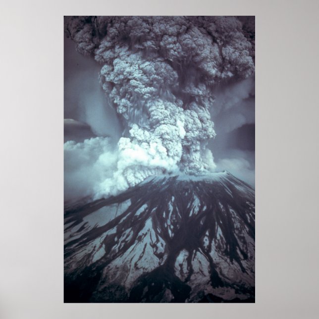 Eruption av berget Saint Helens Stratovolcano 1980 Poster (Framsidan)