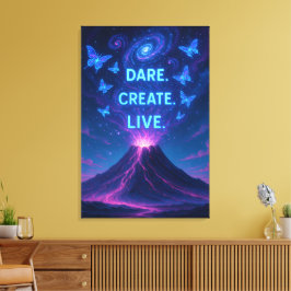 Eruption av Dreams Surreal Volcano Canvas Wall Art