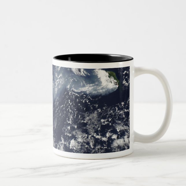 Eruption av Piton de la Fournaise, Reunion Isla Två-Tonad Mugg (Höger)