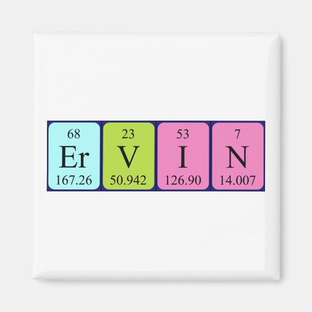 Ervin periodisk bord namn magnet (Framsidan)