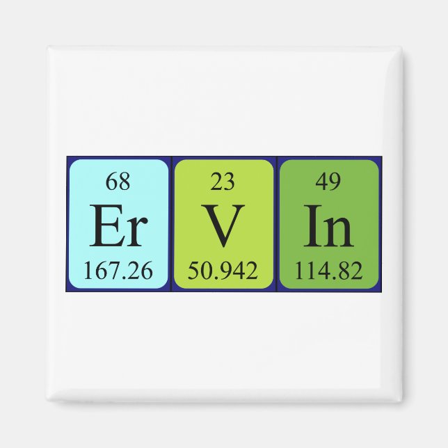 Ervin periodisk bord namn magnet (Framsidan)