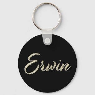 Erwin Namn whitegold Button Schlüsselanhänger Nyckelring