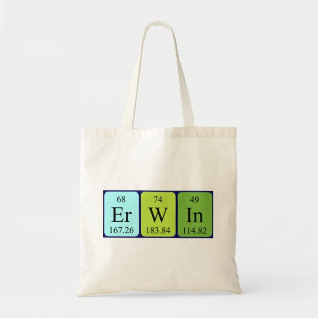 Erwin periodisk bord namn tote bag tygkasse (Framsidan)