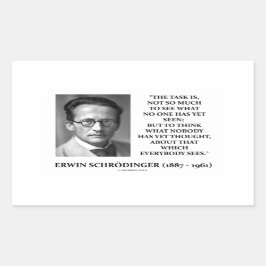 Erwin Schrödinger Task Tänka Ingen har ännu tänkt Rektangulärt Klistermärke