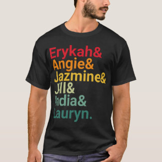 Erykah, Angie, Jazmine, Indien, Lauryn Sunset Retr T Shirt