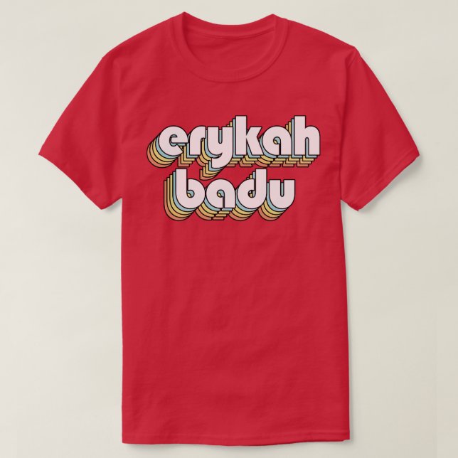 Erykah Badu Retro Regbow Typography Faded Stil T Shirt (Design framsida)