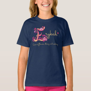 Erykah-flickor namn betyder E monogramhjärtan T Shirt