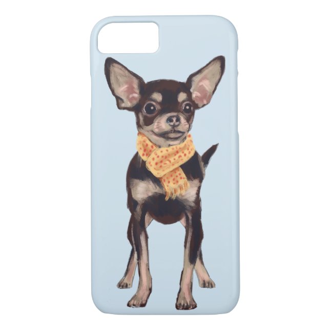 Erysed Chihuahua (Background Färg Editable) Case-Mate iPhone Skal (Baksida)