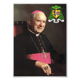 Erzbischof Marciel Lefebvre mit Wappen Fototryck