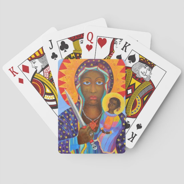 Erzulie Dantor Black Madonna Voodoo Lwa Casinokort (Baksidan)