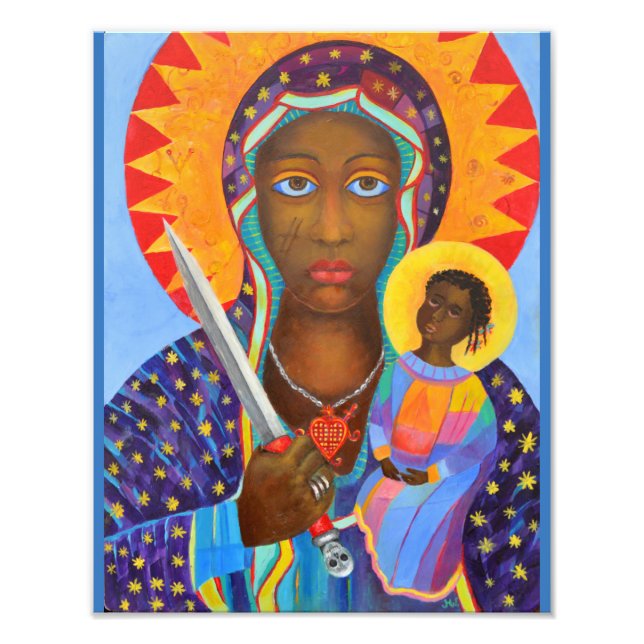 Erzulie Dantor Black Madonna Voodoo Lwa Fototryck (Framsidan)