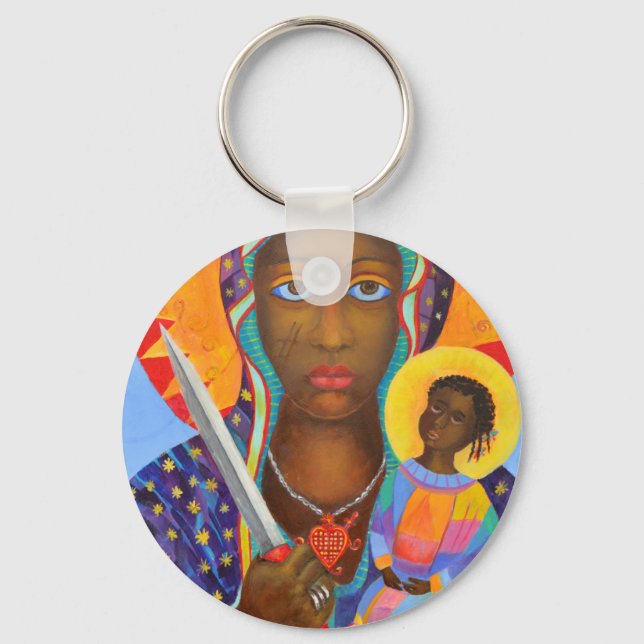 Erzulie Dantor Black Madonna Voodoo New Orleans Nyckelring (Framsida)