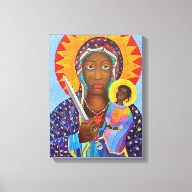 Erzulie Dantor Haitian Voodoo Black Madonna Ezili Canvastryck (Framsida)