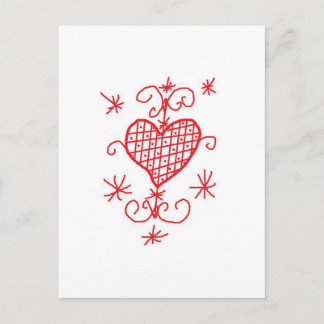 Erzulie Red Heart Veve Voodoo Hoodoo Kärlek Sigil Vykort