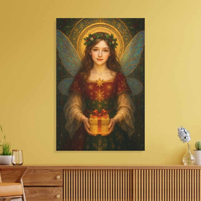 ES001_Enchanting Fairy - Christmas Edition #1 Canvastryck (Insitu (Vardagsrum))
