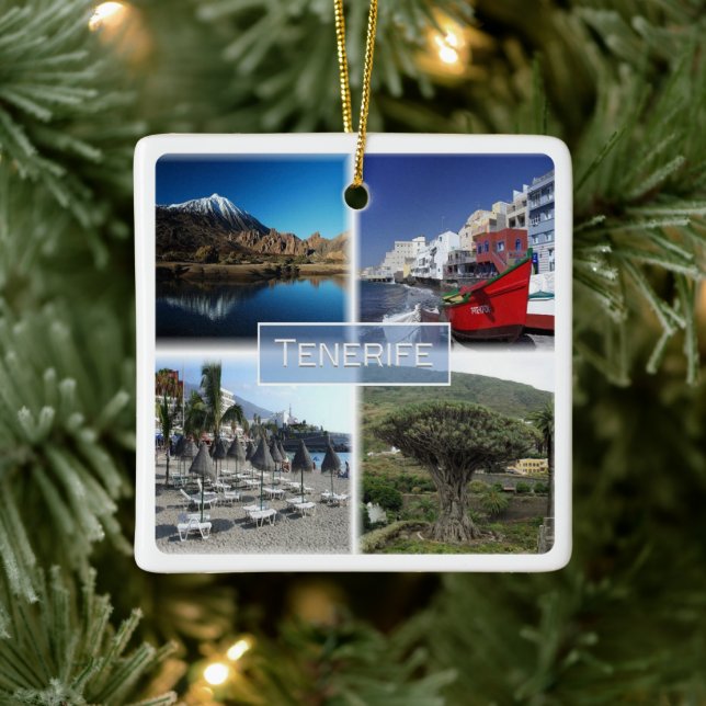 ES007 TENERIFE Kanarieöarna Spanien, Julgransprydnad Keramik (Träd)