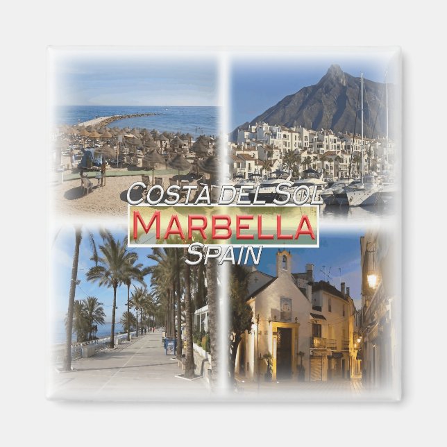 ES0122 Europa, Spanien, Andalusien, Marbella, Frid Magnet (Framsidan)