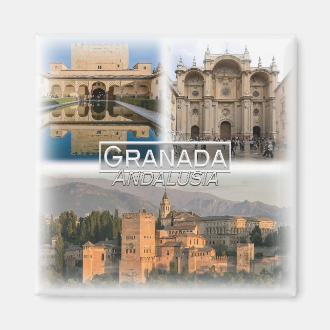 ES0123 Europa, Spanien, Andalusien, Granada, Fridg Magnet (Framsidan)
