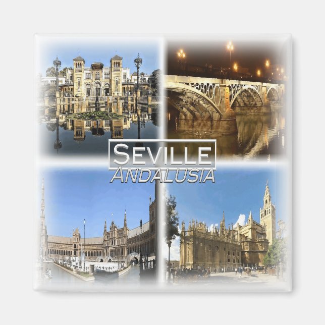 ES0124 Europa, Spanien, Andalusien, Sevilla, Fridg Magnet (Framsidan)