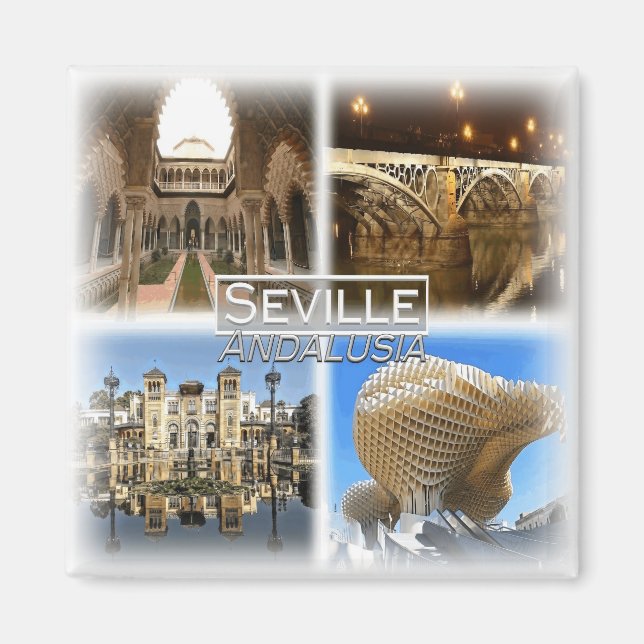 ES0125 Europa, Spanien, Andalusien, Sevilla, Fridg Magnet (Framsidan)