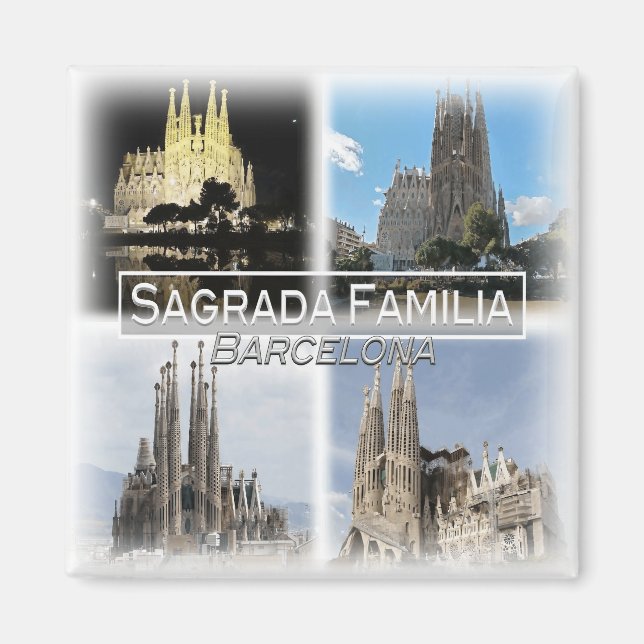 ES0126 Europe, Spanien, Barcelona, Sagrada Familia Magnet (Framsidan)