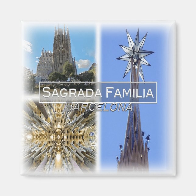 ES0127 Europe, Spanien, Barcelona, Sagrada Familia Magnet (Framsidan)