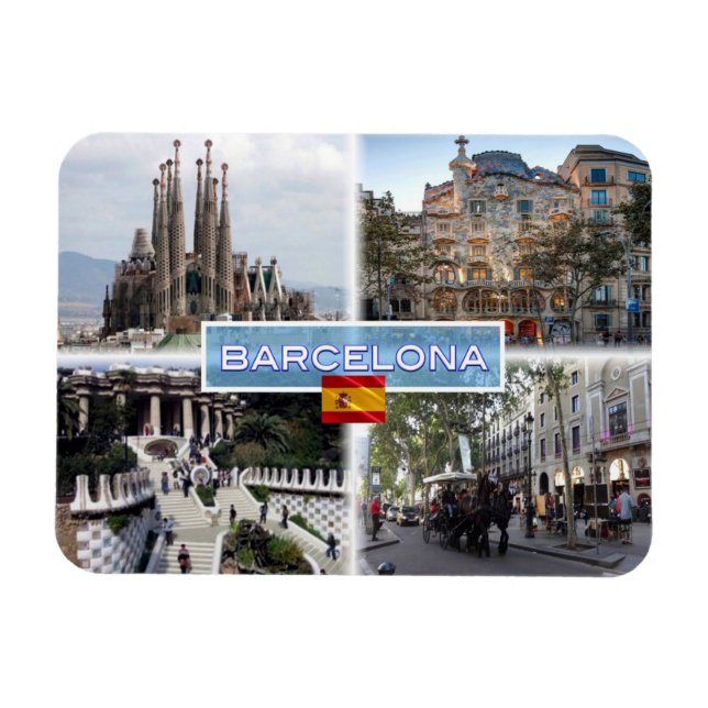 ES Barcelona - Sagrada Familia - Casa Batllo Magnet (Horisontell)