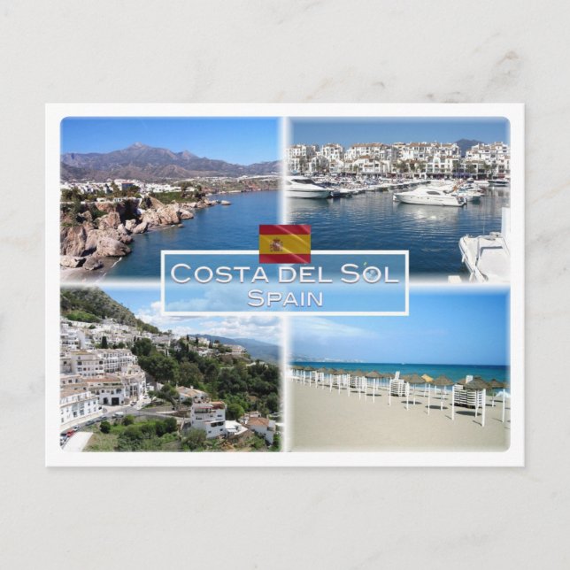 ES Costa del Sol - Nerja - Puerto Banus - Marbella Vykort (Framsida)