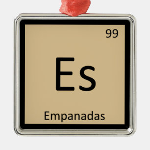Es - Empanadas Appetizer Chemistry Periodic Bord Julgransprydnad Metall