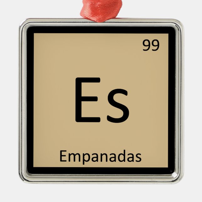Es - Empanadas Appetizer Chemistry Periodic Bord Julgransprydnad Metall (Framsidan)