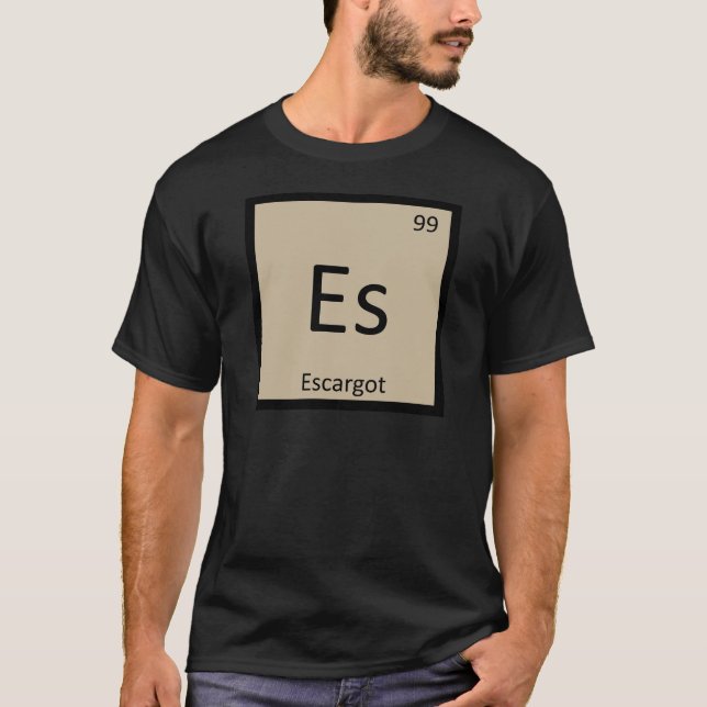 Es - Escargot Kemi Periodiska Systemet Symbol T Shirt (Framsida)