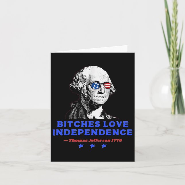Es Kärlek Independence Funny Founding fathers 4:e  Kort (Framsida)