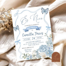 Es Nina mexikansk blomsterblå båge baby shower