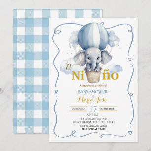 Es Nino Elephant Mexican Baby Shower Inbjudningar