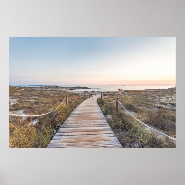 Es Pujols Beach at Dawn Poster (Framsidan)
