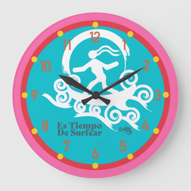 Es TIEMPO DE SURFEAR, CALIFORNIA 1778 ESPAÑOL Stor Klocka (Framsida)