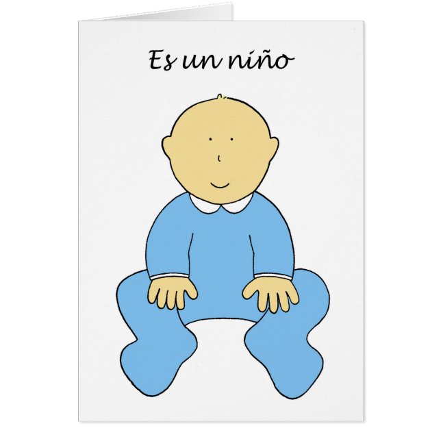 Es un niño, det är en Pojke på spanska. Hälsningskort (Framsidan)