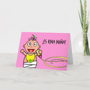 Es-una Niña! Grattis på flicka, spanjor Kort