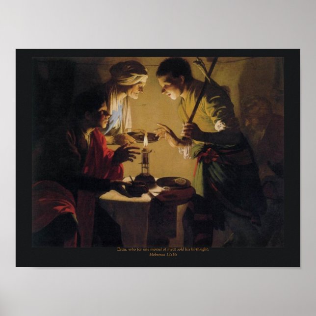 Esau säljer sin Birthright Hendrick Brugghen Poster (Framsidan)