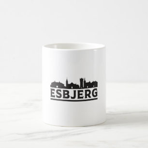 Esbjerg Danmark City Skyline Cityscape Travel Gift Kaffemugg