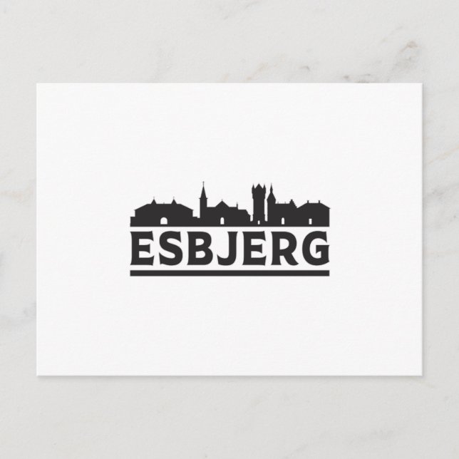 Esbjerg Danmark City Skyline Cityscape Travel Gift Vykort (Framsida)
