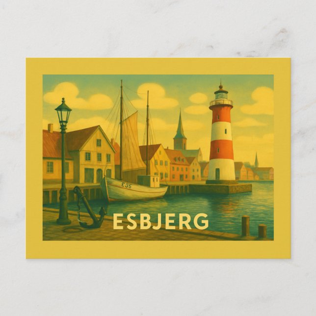 Esbjerg Man möter havet Vykort (Framsida)