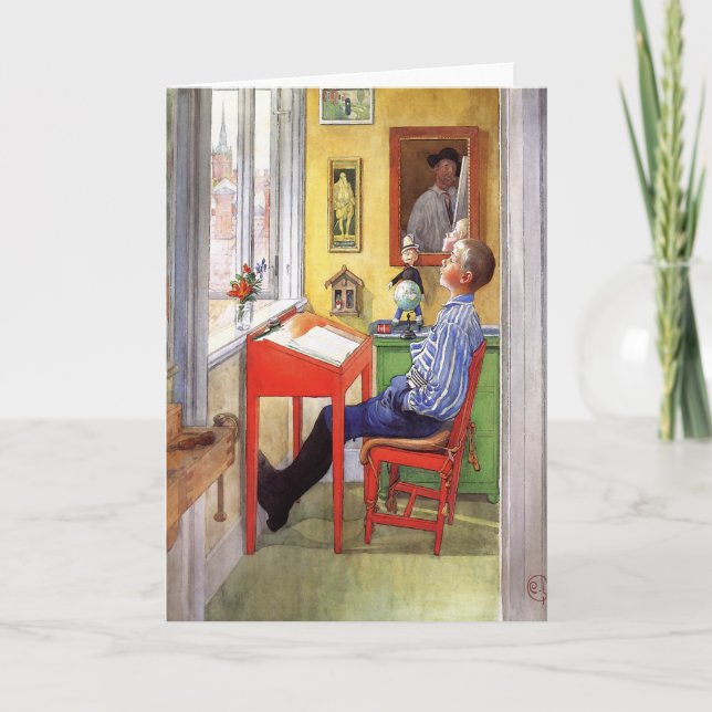 Esbjorn gjorde sin läxa av Carl Larsson Kort (Framsida)