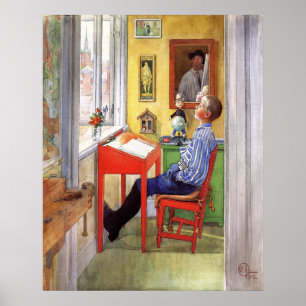 Esbjorn gjorde sin läxa av Carl Larsson Poster