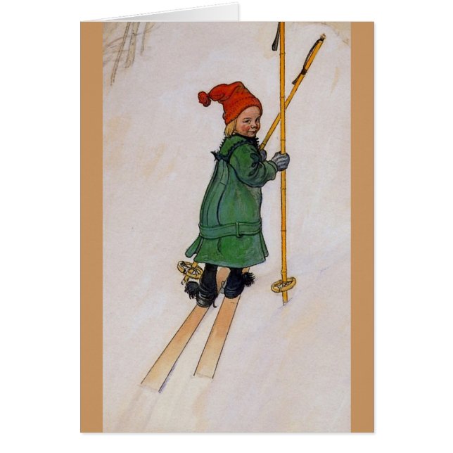 Esbjorn på Skis 1905 Hälsningskort (Framsidan)