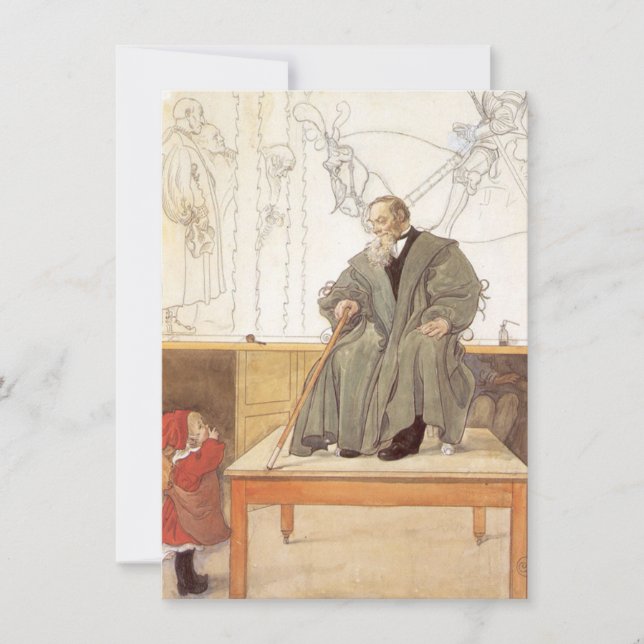 Esborjn och hennes farfar (flicka och farfar) kort (Framsida)