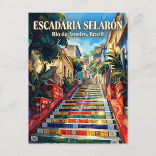 Escadaria Selarón Brasilien Vykort