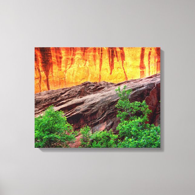 Escalante Neon Canyon och lövverk | Utah Canvastryck (Framsida)